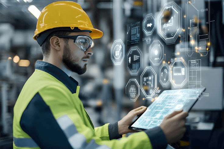 Engineer with technology